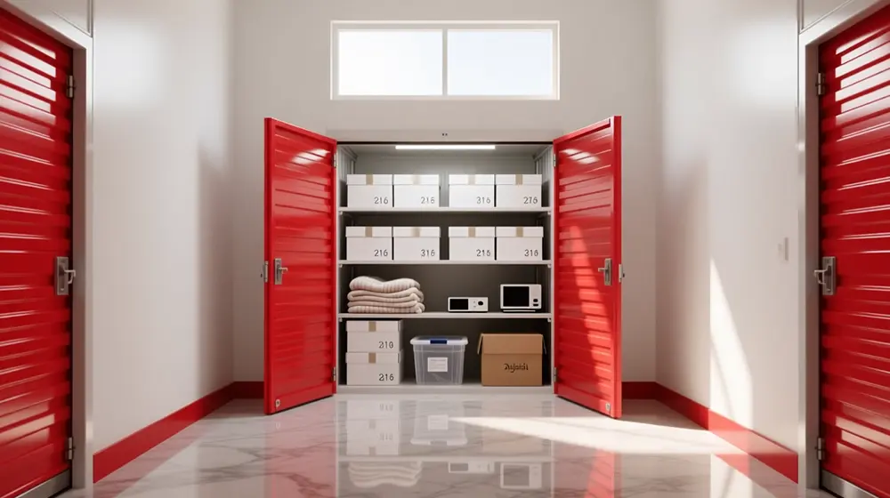 Organized storage with labeled boxes